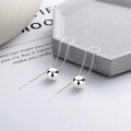 wholesale Pure Silver S25 Irregular Sphere Long Tassel Earrings, Ins Korean Version Light Luxury Style Design Earrings for Women-0-2