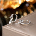wholesale S925 Sterling Silver Cat Ear Clip Cartoon Niche Cute Pet Creative 3D Small Cat Ear Hoop Earrings Cross-Border New Accessories-0-3
