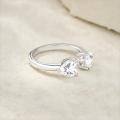 Sterling Silver Moissanite Heart Ring, Sweet Niche Trendy Ins Style 925 Jewelry Factory Wholesale-0-2