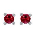 wholesale S925 Sterling Silver New 1ct Pigeon Blood Red Ear Studs High Carbon Diamond-0-4