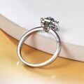 wholesale S925 Silver Green Moissanite 1 Carat Internet-Famous Micro-Set Ring with GRA Certificate, Light Luxury Fashion Gemstone Ring-0-2