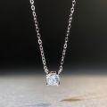 S925 Silver Classic Four-Prong High-Carbon Moissanite Pendant, 1 Carat or 50 Points-0-1