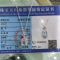 925 Silver 2021 New Aquamarine Natural Topaz Pendant Necklace Women's Light Luxury Design-0-0