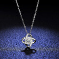 925 Silver Pendant with 1-Carat Moissanite, Four-Leaf Clover Windmill Necklace for Women-0-2