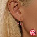 wholesale S925 Sterling Silver Diamond-Inlaid Geometric Bee Ear Cuff, Cross-Border Hot Seller, INS Creative Earrings-0-1