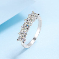 wholesale PT950 Gold Plated 925 Sterling Silver Women's Princess Cut Square Row Moissanite Diamond Ring Wedding Band Manufacturer Wholesale-2 carat Moissanite 10