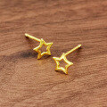 wholesale Sterling Silver Hollow-out Five-pointed Star Earrings, Fashion Minimalist Versatile Daily Wear Ear Accessories-0-1