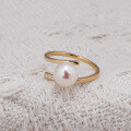wholesale S925 Silver Vintage Minimalist Luxury Style Pearl Ring for Autumn Wholesale by Yili Jewelry Factory-0-5