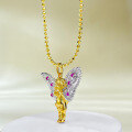 wholesale 925 Silver New Kissing Angel Necklace, Maillard Vintage Style Pendant for Women, Versatile and High-End-0-1