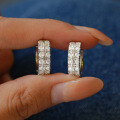 S925 Sterling Silver Moissanite Round Hoop Earrings for Men and Women-0-2