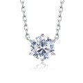 wholesale S925 Silver New Style 1-Carat Necklace for Women with High Carbon Diamond Marquise Cut Diamond Stackable Collarbone Chain-0-5