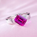 wholesale S925 Silver Live New Product Rubellite Pink Sapphire Open Adjustable Ring for Women,-0-1