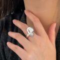 wholesale S925 Sterling Silver Irregular Heavy Work Ring for Women, Small and Unique Stylish Design, High-End Feel, New Collection-0-3