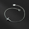 wholesale S925 silver polished cross bracelet, Korean-style minimalist fresh and simple personalized jewelry for women S4921-0-2