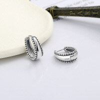 wholesale 925 Sterling Silver Retro Minimalist Twist Edge Pattern Ear Cuff, Ins Commuting Versatile Niche Design Earrings-275FR/approx. 4g>925 silver