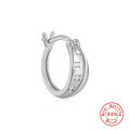 wholesale S925 Sterling Silver Ins Classic Diamond-Inlaid Pentagram Octagram Hoop Ear Clasp Earrings-0-8