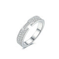 Sterling Silver Moissanite Couple's Rings, Minimalist Wedding Proposal Bands-0-5