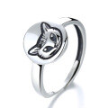 wholesale 925 Sterling Silver Cute Cat Head Ring Retro Trendy Style Cat Face Minimalist Niche Design High-End Feel-0-4