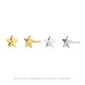wholesale S925 Sterling Silver Ear Studs In Stock Wholesale, Plain Five-pointed Star With Dangling Ear Pin, Color-plated Real Gold, Star-shaped Foreign Trade Earrings-0-1
