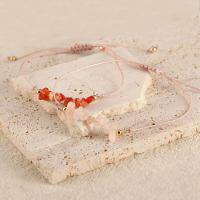 wholesale Handmade cross-border beaded crushed stone bracelet with irregular colored crystal wax cord weaving-Natural Aquamarine>925 Silver