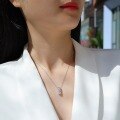 wholesale S925 Sterling Silver Moissanite Pendant Necklace, Hot-Selling European and American Collarbone Chain, Live Stream Source, Silver Jewelry Ready to Ship for Dropshipping-0-3