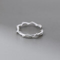 wholesale S925 silver wave bead line wrap ring Korean style trendy elegant women's jewelry R00287-0-3