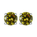 wholesale 925 Sterling Silver 7mm Zircon Earrings Round Wholesale High-Quality Women's Four-Prong 1 Carat Stud Earrings-0-12