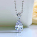 wholesale Sterling Silver 10*16 Teardrop Pendant Personality Elegant Necklace Light Luxury Ins Style-0-5