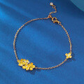wholesale S925 Silver Gold-Tone Floral Bracelet for Women, Zhuzhuofan Jewelry Live Stream New Style Cross-Border Hot Seller-0-5