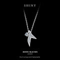 S925 Sterling Silver Mermaid Tail Pendant Necklace with Moissanite-0-5
