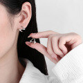 wholesale S925 Sterling Silver Korean-style Geometric Wave Pattern Minimalist Unisex Simple Versatile Stud Earrings-0-3