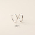 wholesale S925 Sterling Silver Minimalist Korean Plain Circle Round Ear Studs Light Surface Multiple Sizes Stackable Ear Hoops-0-13