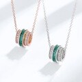 wholesale S925 Sterling Silver Lab-Grown Emerald Necklace for Women, Road Road Road Pendant, Cross-Border Internet-Famous Hit, Dropshipping-0-4