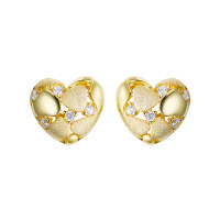 wholesale S925 Sterling Silver Handmade Brushed Heart Light Luxury Earrings for Women, Small Batch Design with High-End Feel Wholesale-Brushed Earrings 925 Silver