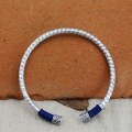 wholesale 990 Silver Heart Sutra Scripture Bead Bracelet, Pure Silver Retro Literary Rope Bracelet for Men and Women Couple Bracelet with Buddhist Scriptures-0-0