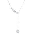 wholesale S925 Sterling Silver Korean Japanese Minimalist Geometric Bead Tassel Pendant Versatile Choker Necklace-0-4