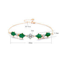 wholesale S925 Sterling Silver Moissanite Leaf Bracelet, Niche Fashion Versatile Women's High-end Sense Jewelry Wholesale-0.6 carat (moissanite) bracelet 925 silver