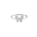 wholesale S925 Sterling Silver Light Luxury Minimalist Butterfly Ring for Women, Small and Unique Design, Elegant and Versatile Sweet Stackable Adjustable Finger Ring-0-4