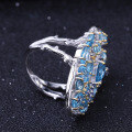 wholesale S925 Sterling Silver Secret Garden Designer Gemstone Ring with Flying Bird Design and Natural Topaz-0-1
