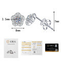 S925 Sterling Silver Small Plum Blossom Moissanite Stud Earrings-0-4