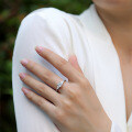 925 Silver Cross-Border Cushion Cut Moissanite Ring-0-1