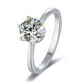 wholesale Simulated moissanite ring for women, 1 carat engagement and wedding ring in a simple, fresh, and classic Japanese and Korean style-0-1