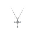 wholesale 925 Sterling Silver Necklace with Diamond Mini Cross Pendant Gentle Style Cross Flower Collarbone Chain D9379-0-4