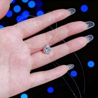 S925 Silver Moissanite Necklace, Cross-Border Mermaid Tears, Pure Silver, Light Luxury, Niche, Celebrity Xiaohongshu Live Streaming Hit-1-carat moissanite, D color, with GRA certificate; 925 silver, 40+5 cm extension chain, mermaid line.