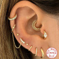 wholesale S925 metal body piercing jewelry with creative textured studs for nose rings and ear cartilage-0-2