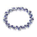 wholesale S925 Sterling Silver Light Luxury Cultivated Sapphire Bracelet for Women, Cross-Border European and American Style, Cultivated Colored Gemstone Jewelry-0-0