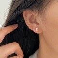 wholesale S925 Sterling Silver Mini Pearl Stud Earrings, Korean Style Simple and Delicate Versatile Stud Earrings, Minimalist Trendy-0-1