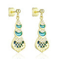 wholesale S925 Sterling Silver Ethnic Style Large Earrings for Women, High-End Sense New Chinese Style Earrings, Gold Color Wholesale-0-4