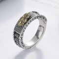 wholesale S925 Sterling Silver Rotatable Pi Yao Lu Lu Tong Ring, Ethnic Retro Style Bold and Trendy for Men and Women Index Finger Band-0-0