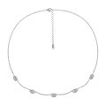 wholesale S925 Sterling Silver Geometric Oval Inlaid Diamond Necklace for Women, Niche, Unique, Vintage, Textured, French, High-End, Elegant-0-4